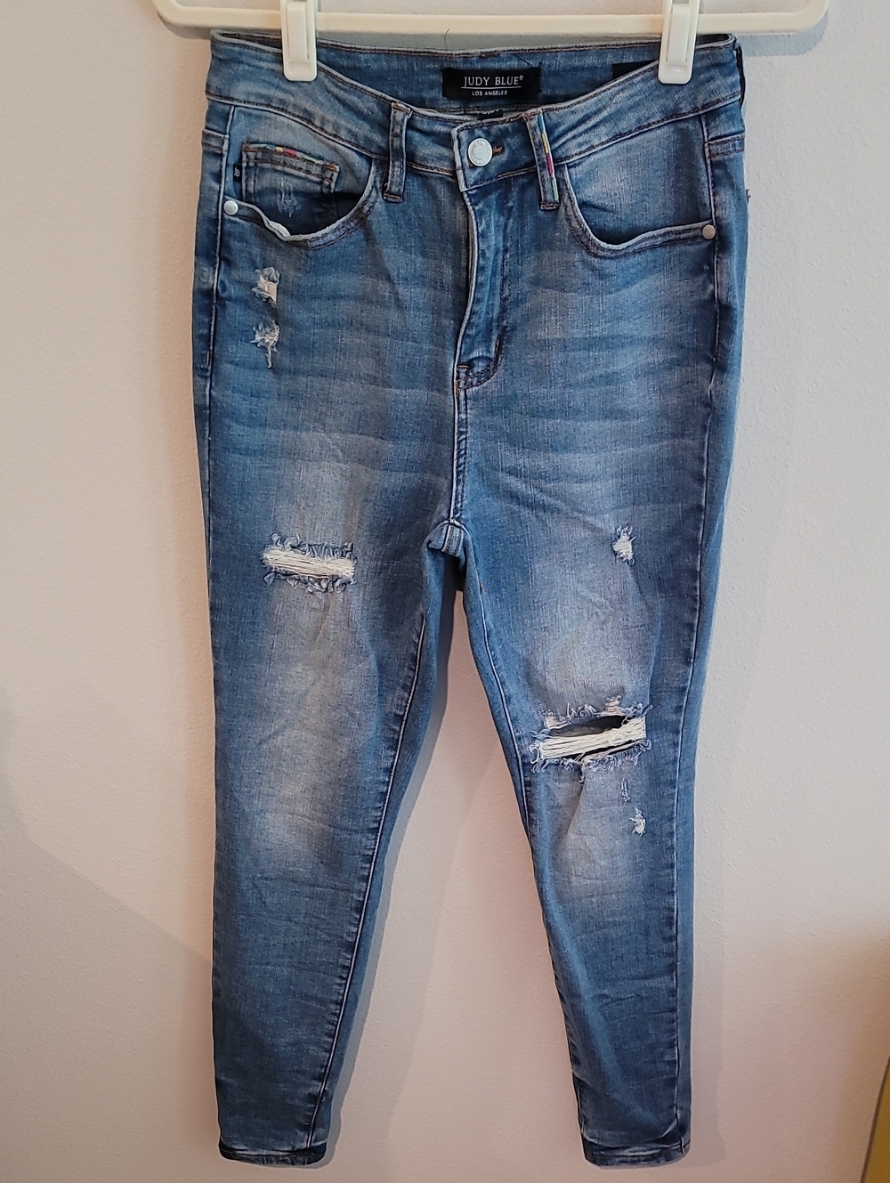 Judy Blue Medium Wash Distressed Skinny Jeans